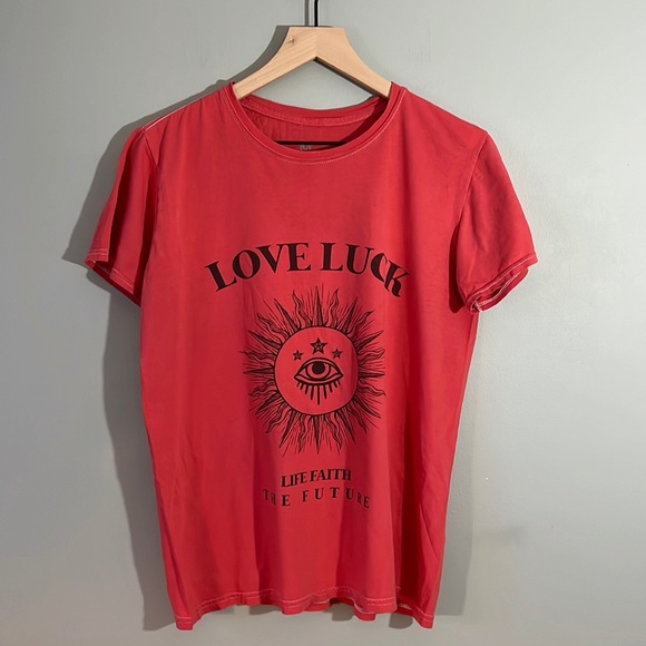 Free People Tops - Love Luck Graphic Vintage T-Shirt